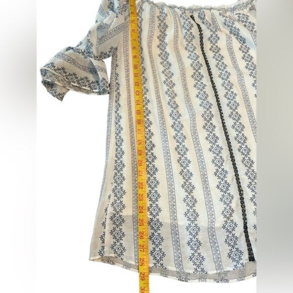 English‎ Factory Womens Off Shoulder Top Blouse Tunic M Bell Sleeves - Picture 5 of 9